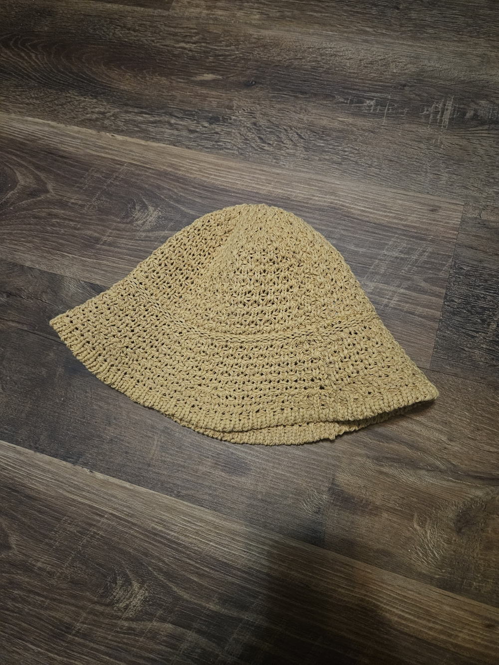Woven Straw Bucket Hat — Tan